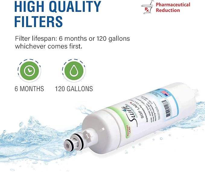 SGF-LA07 Rx Pharmaceutical Replacement water filter for LG LT700-P, 46-9690, ADQ36006102, ADQ36006101,EFF-6032A,PH21410 by Swift Green Filters (1pack)