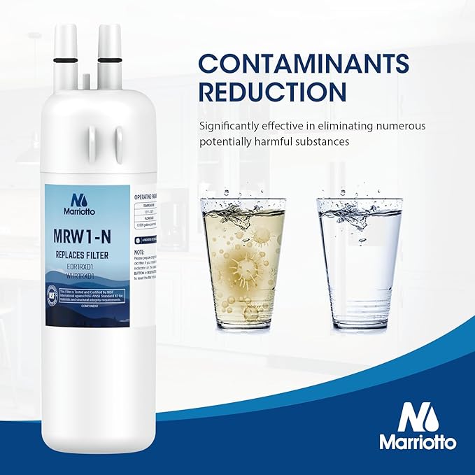 MARRIOTTO Refrigerator Water Filter Compatible with Whirlpool W10295370A, EDR1RXD1, WHR1RXD1, KAD1RXD1, Filter 1, W10295370, P4RFWB, P8RFWB2L, 46-9930, 46-9081 Refrigerator Water Filter | Pack of 2