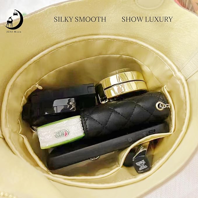 Silky Bag Insert Fit for Hermes Picotin 18/22, Silky Purse Organizer, Lightweight and Silk Touch (Fits PC18, Jaune Poussin)