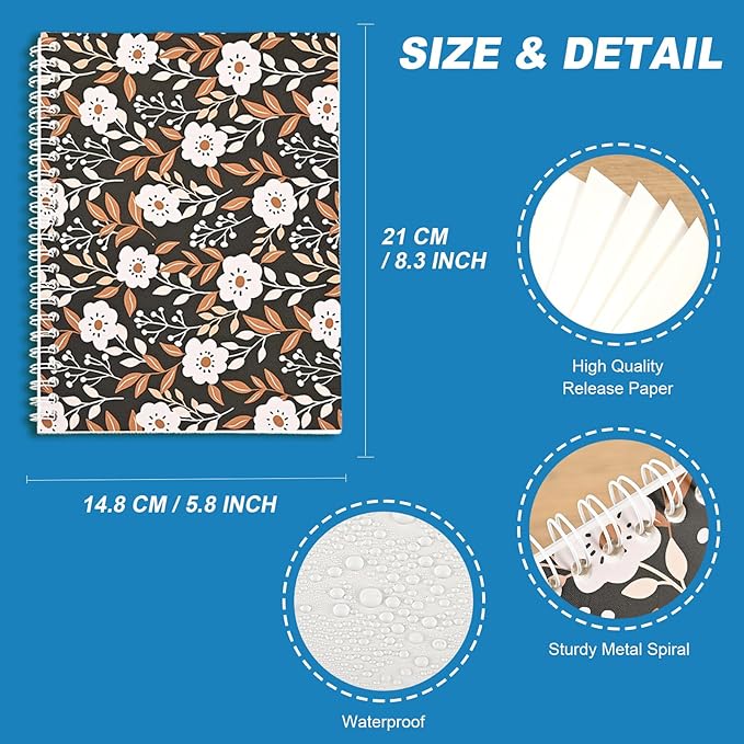 BetterJonny 2 Pcs Reusable Sticker Book Collecting Album Blank Sticker Storage Organizer Book A5 Size with 64 Sheets Release Paper for Collecting Stickers, Labels