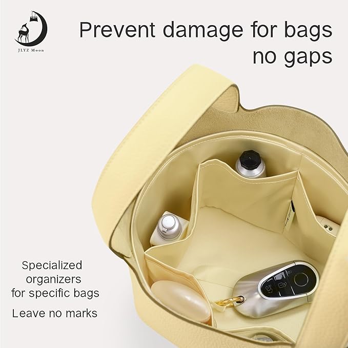 Silky Bag Insert Fit for Hermes Picotin 18/22, Silky Purse Organizer, Lightweight and Silk Touch (Fits PC22, Jaune Poussin)