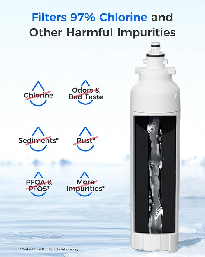 Waterdrop ADQ73613401 Refrigerator Water Filter, Replacement for LG® LT800P®, ADQ73613408, ADQ75795104, ADQ73613402, Kenmore 9490, 46-9490, LSXS26326S, LMXC23746S, LSXS26366S, WD-F20, Pack of 3