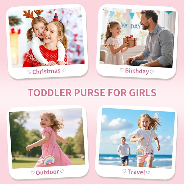 Toddler Purse Easter Basket Stuffers Gifts for Kids: 2 3 4 5 6 7 8 Year Old Girl Birthday Gift, Rainbow Crossbody Bag