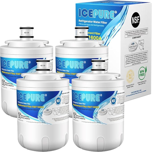 ICEPURE NSF 42 UKF7003 Water Filter Replacement for Maytag UKF7002AXX, Whirlpool EDR7D1, UKF7003AXX, UKF7002, 7003AXXP, UKF6001AXX, UKF5001,4 PACK