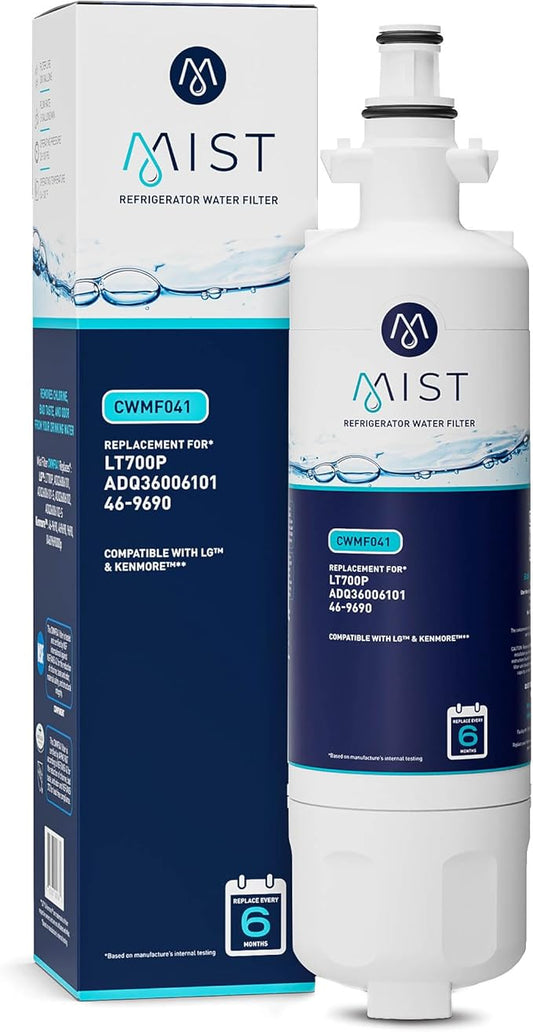 Mist ADQ36006101 Refrigerator Water Filter Replacement for LG LT700P, ADQ36006102, Kenmore 469690, Fridge LFX25978SB – NSF 42 Certified – 1 Pack