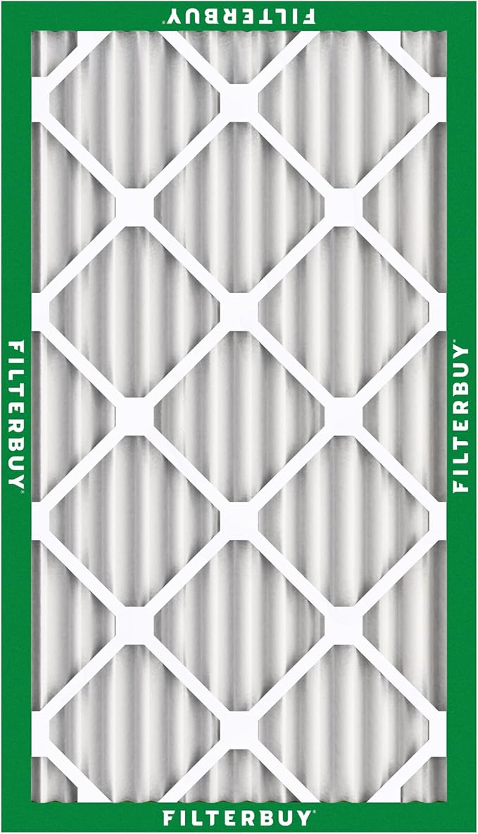 Filterbuy 12x20x2 Air Filter MERV 8 Essential Dust & Allergy Defense (12-Pack), Electrostatic Pleated HVAC AC Furnace Filters Replacement (Actual Size: 11.50 x 19.50 x 1.75)