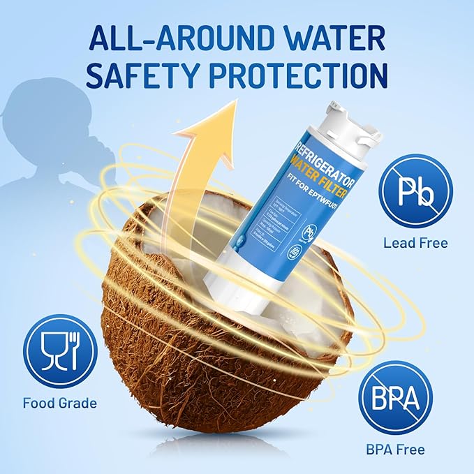 Replacement for EPTWFU01 Frigi-Daire Water Filter, Compatible with Pure-Source Ultra 2, EWF02, 012505454226, 4562222 Water Filter,|4pack