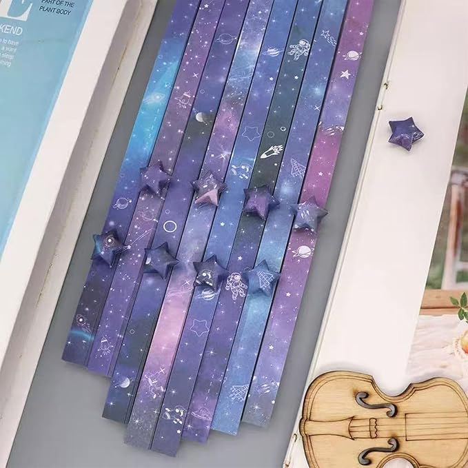 1080 Sheets Starlit Sky Origami Star Paper Strips 16 Different Styles Lucky Paper Stars Strips for DIY Handmade Crafts