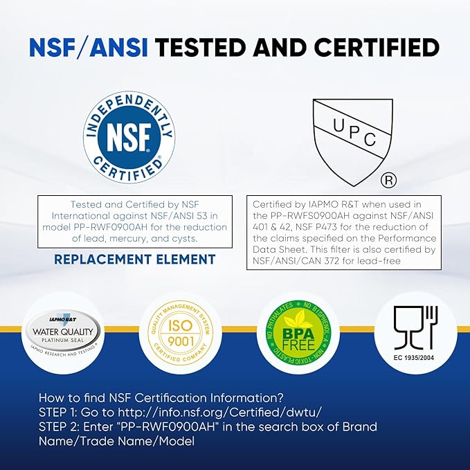 PUREPLUS UKF8001 NSF/ANSI 401, 53, 42 & NSF P473 Certified Replacement for Maytag UKF8001P, EDR4RXD1, Everydrop Filter 4, PUR 4396395, UKF8001AXX-200, UKF8001AXX-750 Refrigerator Water Filter, 3Pack