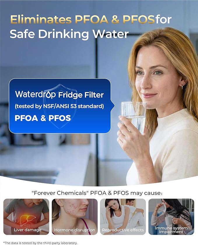 Waterdrop Plus UKF7003 Replacement for Maytag® UKF7003, UKF7002AXX, Whirlpool® EDR7D1, UKF7002, UKF7001AXX, UKF6001AXX, UKF5001, NSF 401&53 Refrigerator Water Filter, 2 Filters (Package May Vary)