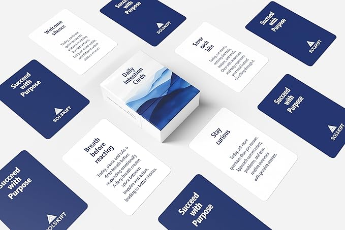 Daily Intention Cards - 80 Mindful Prompts to Pause, Reset & Find Calm | Pick One Morning Card, Reflect at Night | Desk Companion for Journaling, Meditation & Anxiety Relief | Self-Care Gift Deck