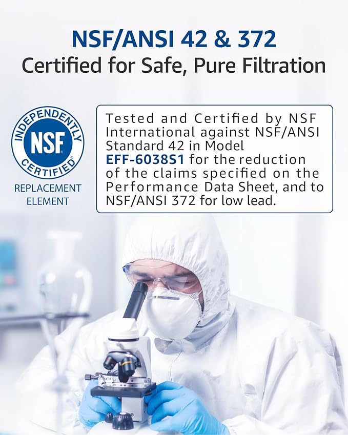 Waterspecialist EDR1RXD1 Water Filter, Replacement for Everydrop® Filter 1, W10295370A, EDR1RXD1B, P8RFWB2L, P4RFWB, Kenmore® 46-9081, 46-9930, WS638 Refrigerator Water Filter, 1 Filter