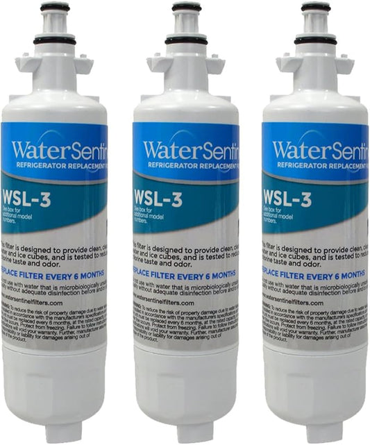 WaterSentinel WSL-3 Refrigerator Replacement Filter: Fits LG LT700P Filterss (3-Pack) , Blue