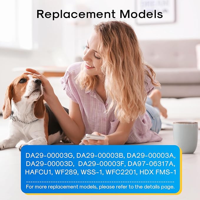 EXCELPURE DA29-00003G Replacement for Samsung HAFCU1,RSG257AARS,DA29-00003F, RF267AERS, HDX FMS-1, RF26XAERS, RF267ABRS, RFG237AARS, RFG238AARS, HAFIN2/EXP, RF263AEBP, Refrigerator Water Filter,3PACK