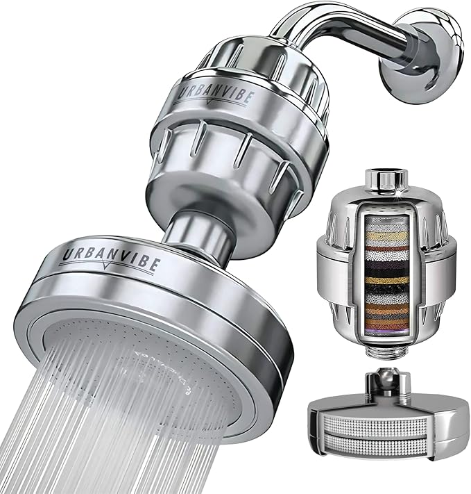 Urbanvibe Luxury Filtered Shower Head Set 20+3 Stage Shower Filter for Hard Water - Removes Chlorine and Harmful Substances - Showerhead Filter High Output