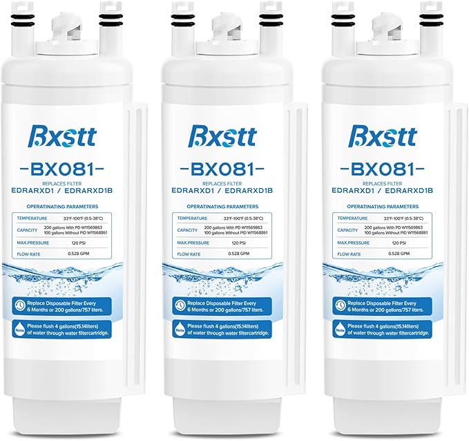 EDRARXD1 Water Filter Replacement, Compatible with Whirlpool EDRARXD1, Everydrop Filter A, EDRARXD1B 3 Pack