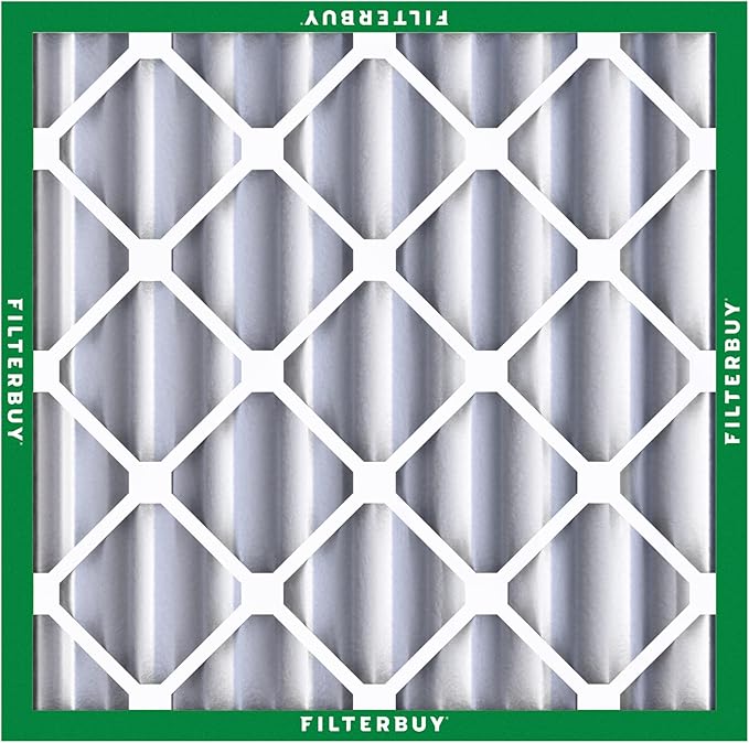 Filterbuy 25x25x4 Air Filter MERV 8 Essential Dust & Allergy Defense (5-Pack), Electrostatic Pleated HVAC AC Furnace Filters Replacement (Actual Size: 24.50 x 24.50 x 3.63)