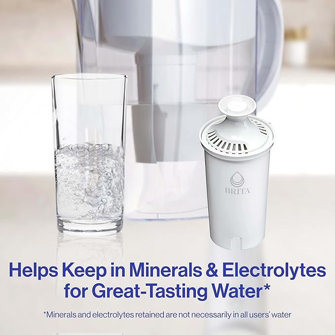Brita Standard Water Filter for Pitchers and Dispensers,Reduces Copper,Cadmium and Mercury Impurities,Lasts Two Months or 40 Gallons,Includes 6 Filters for Pitchers,(Pack of 4)