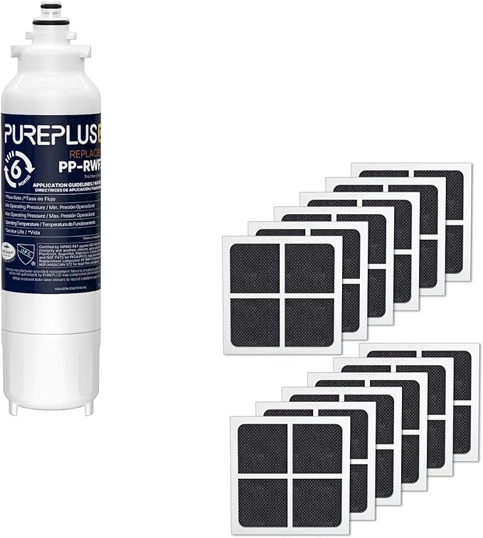 PUREPLUS LT800P NSF/ANSI 401, 53, 42 & NSF P473 Certified Certified Replacement for LG ADQ73613401, Kenmore 469490, 9490, ADQ73613402, ADQ736134, LSXS26326S, LT120F, Refrigerator Water and Air Filter