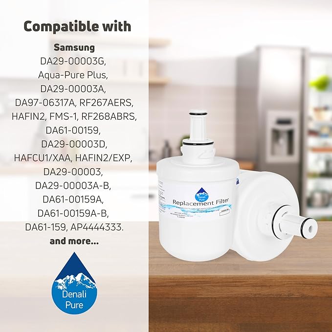 3-Pack Replacement for Samsung RFG237AAPN/XAA-0000 Refrigerator Water Filter - Compatible with Samsung DA29-00003G, Samsung DA29-00003B, Samsung DA29-00003A Fridge Water Filter Cartridge