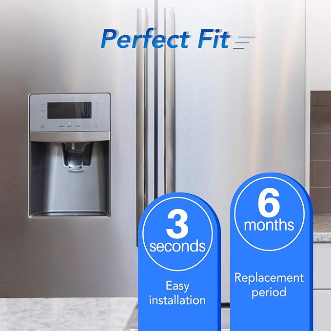 ICEPURE UKF8001 Compatible with Whirlpool EDR4RXD1, 4396395, Maytag UKF8001, UKF8001AXX, EveryDrop Refrigerator Water Filter 4, RFC0900A, UKF8001AXX-200, UKF8001P, 469006, PUR, Puriclean II, Pack of 4