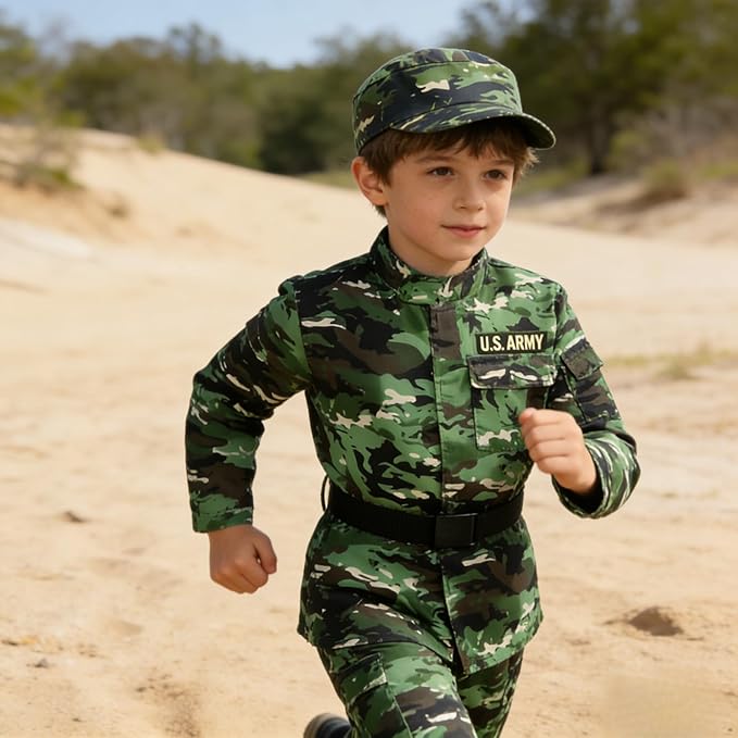 Army Costume for Kids Camo Trooper Soldier Special Forces Costume Halloween Cosplay