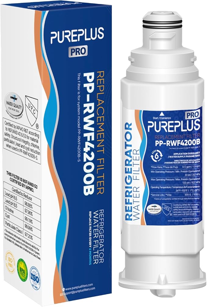 PUREPLUS DA97-17376B NSF 53&42 Certified Water Filter Replacement for Samsung HAF-QIN/EXP, DA97-08006C, RF28R7351SG, RF28R7201SR, RF28T5001SR, RF24R7201SR, RS27T5200SR, Refrigerator Water Filter