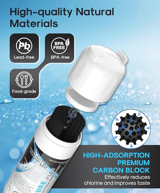 ICEPURE PLUS 46-9490 NSF/ANSI 53 & 42 Certified Refrigerator Water Filter, Remove Lead, Replacement for LG LT800P, ADQ73613401, ADQ73613408, ADQ75795104, LMXS30776S, LSXS26366D, Kenmore 9490, 3PACK