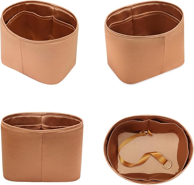 Silky Bag Insert Fit for Hermes Picotin 18/22, Silky Purse Organizer, Lightweight and Silk Touch (Fits PC18, Gold)
