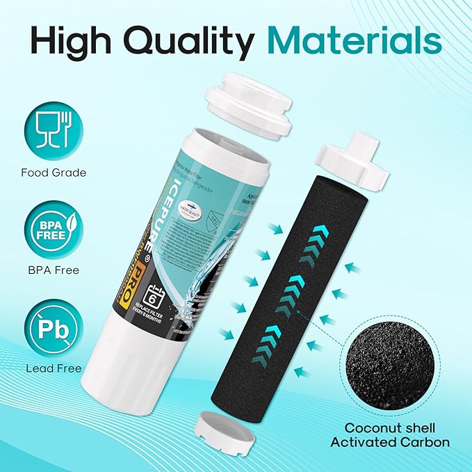 ICEPURE PRO UKF8001 NSF401&473&53&42 Certified Replacement Everydrop EDR4RXD1, Filter 4, Maytag UKF8001AXX UKF8001P, Whirlpool 4396395 WF-UKF8001 FMM-2 MPF15090 SGF-M9 Refrigerator Water Filter 1PACK