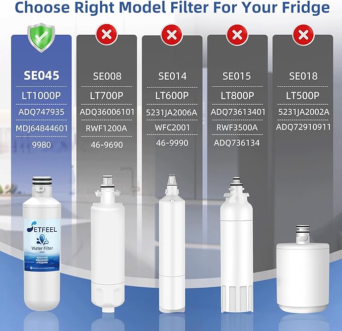 LT1000PC Water Filter For LG LT1000P, LT1000P/PC/PCS, ADQ747935, Compatible with LG Refrigerator Water Filter Replacement LMXS28626S LFXS26973S LFXS28596S LRFWS2906S MDJ64844601, 4 Packs