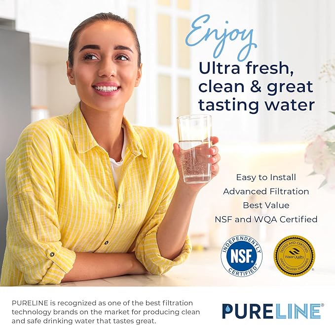 Pureline 8171413, Replacement for Whirlpool 8171413, Everydrop EDR8D1, Kenmore 9002, Refrigerator Water Filter - Reduces Bad Taste & Odor
