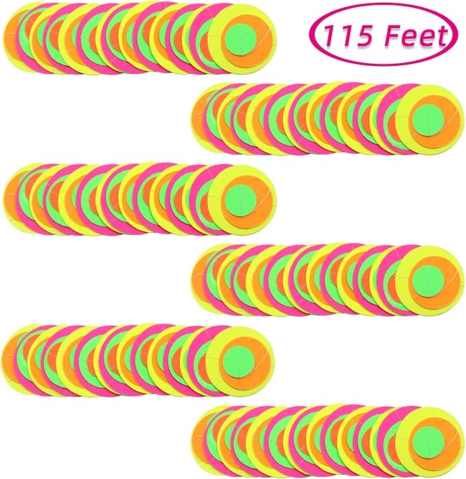 115feet Paper UV Round Neon Garland Streamers Black Light Decorations for Glow Party Supplies and Decorations UV Reactive Neon Party Favors Glow in The Dark for Wedding Birthday Banners