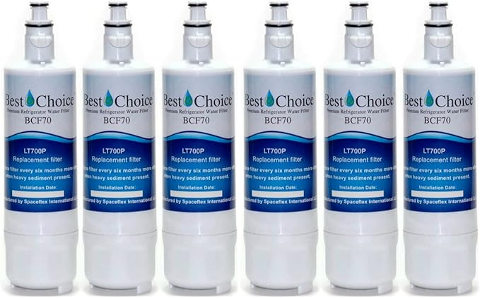 Best Choice Water Filter Replacement Cartridge For LG LT700P, ADQ36006101 Kenmore Refrigerator 46-9690 6-Pack