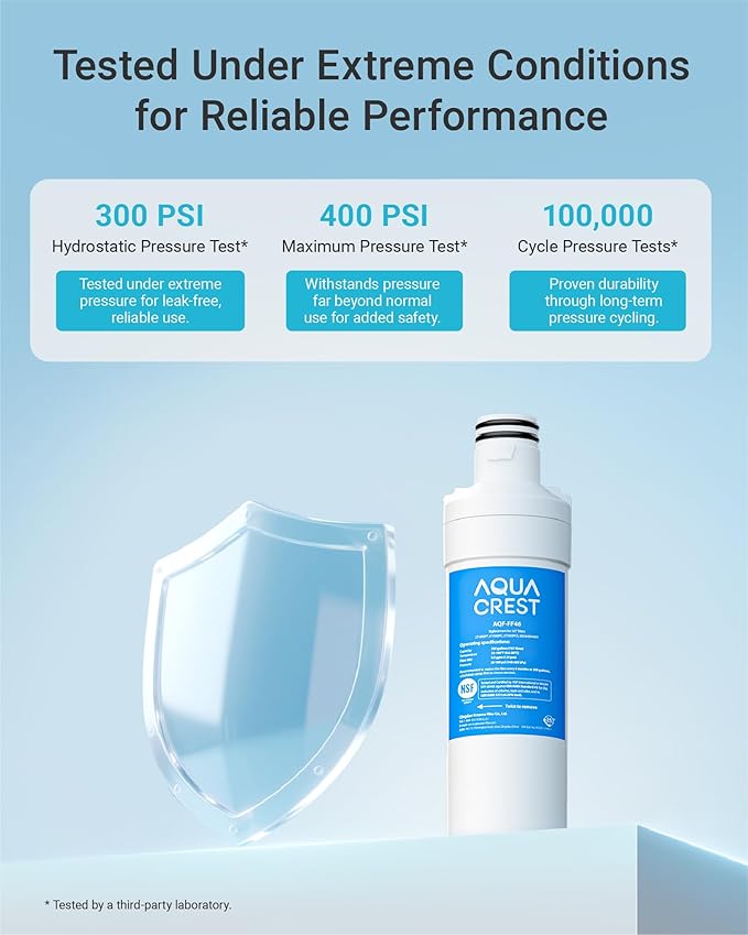 AQUA CREST LT1000PC ADQ747935 Refrigerator Water Filter and Air Filter, Replacement for LG® LT1000P®/PC/PCS, LMXS28626S, LFXS26973S, MDJ64844601, ADQ74793501, ADQ74793502 and LT120F®, 2 Combo