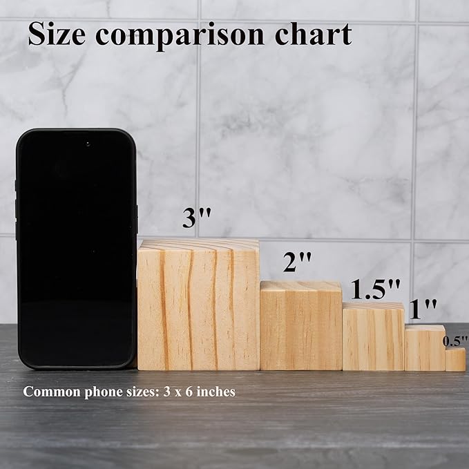 60 Pack Unfinished Wood Blocks 2 Inch - Solid Pine Wooden Cubes for Crafts, Sanded Smooth Natural Wood Squares for Painting, DIY Projects, Puzzle Making & Home Decor