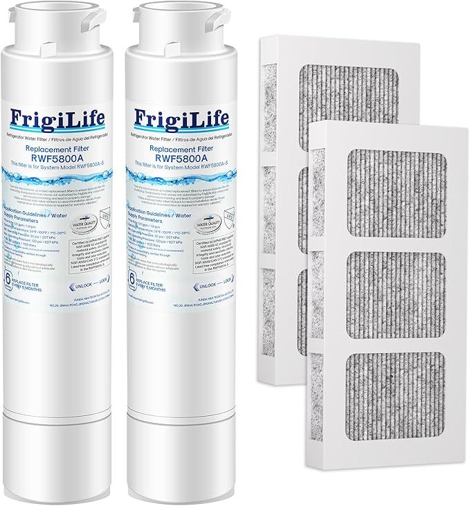 RWF5800A Refrigerator Water Filter Replacement for Frigidaire EPTWFU01 Pure Source Ultra II, Pure Source Ultra 2, EWF02, SCWFTCTO, CLCH128 GP006 DE022 and Pure Air Ultra 2 Air Filter 2 Combo