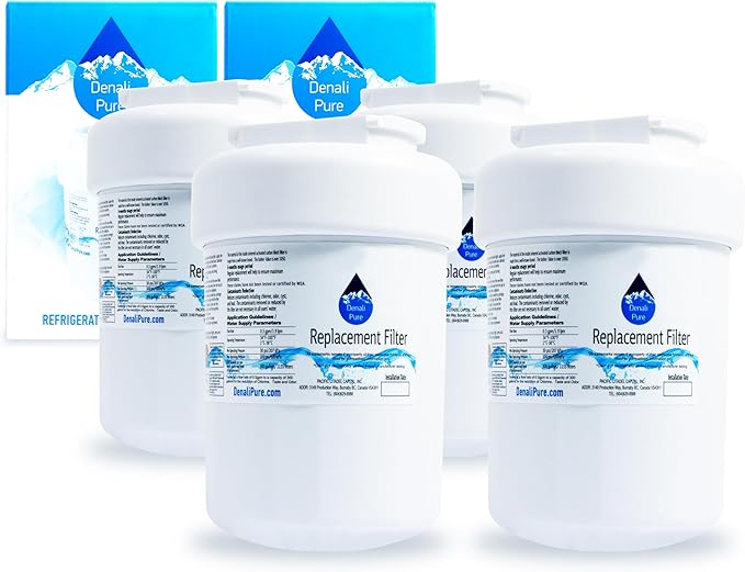 4-Pack Replacement for General Electric GSH25JSRFSS Refrigerator Water Filter - Compatible with General Electric MWF, MWFP Fridge Water Filter Cartridge