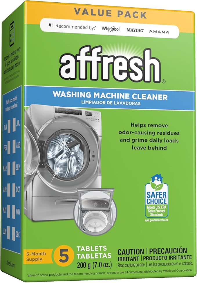 Everydrop by Whirlpool Ice Filter, F2WC9I1, Single-Pack & Affresh Washing Machine Cleaner, Cleans Front Load and Top Load Washers, Including HE, 5 Tablets