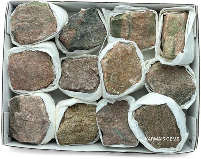 Unakite, Crystal Flats, Mineral Flats, Natural Raw Crystals for Tumbling, Cabbing, Rock Tumbler for Kids, Treasure Box, Party Favors, Crystal Growing Kit, Gifts for Him, Minecraft
