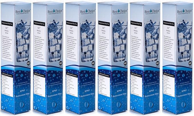 Best Choice Water Filters fits GE RPWF Certified Refrigerator Replacement Cartridge 6-Pack (Does not fit RPWFE)