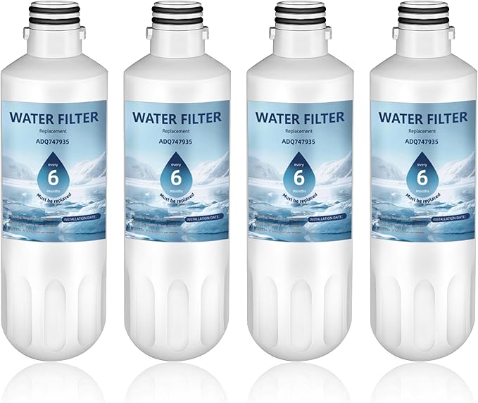 LT1000P ADQ747935 Water Filter 6-Month Replacement for LG LT1000P/PC/PCS ThinQ Water Filter AGF80300704,LMXS28626S,LFXS26973S,LRFLC2706S,LRMXS2806S,LRFS28XBS,LFXC22526S,4 Combo Set