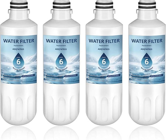 LT1000P ADQ747935 Water Filter 6-Month Replacement for LG LT1000P/PC/PCS ThinQ Water Filter AGF80300704,LMXS28626S,LFXS26973S,LRFLC2706S,LRMXS2806S,LRFS28XBS,LFXC22526S,4 Combo Set