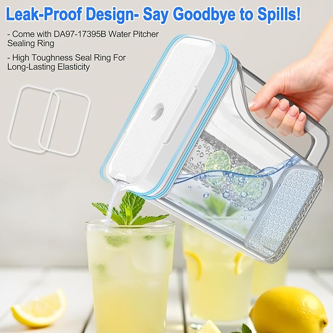 Upgraded DA97-17395B Refrigerator Water Pitcher Compatible with Samsung Water Pitcher for Fridge Door Replacement Leak-Proof Samsung Fridge Reservoir RF28R7351SR RF28R7351SG RF28R6301SR RF22R7351SR