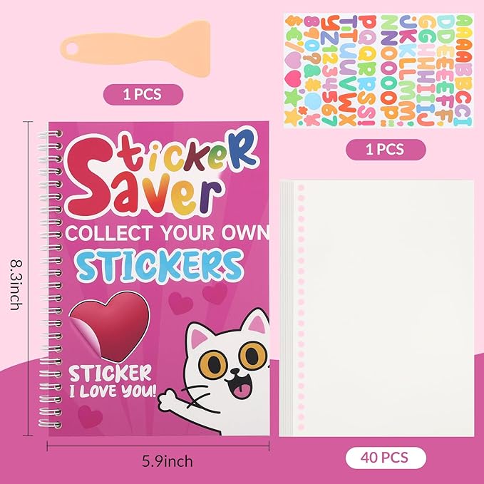 Reusable Sticker Storage Book Collecting Album Stickers Organizer Book A5 Size 40 Sheets Release Paper for Stickers Holder Collection