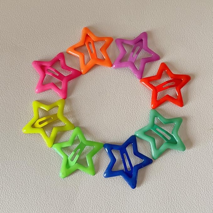 27PCS Star Hair Clips Y2K Glow in The Dark Metal Y2k Hair Accessories for Women Girls Cute Star Barrettes for Long Short Curly Thin Thick Hair Pins Bulk Kawaii Snap Hair Clips Small Styling