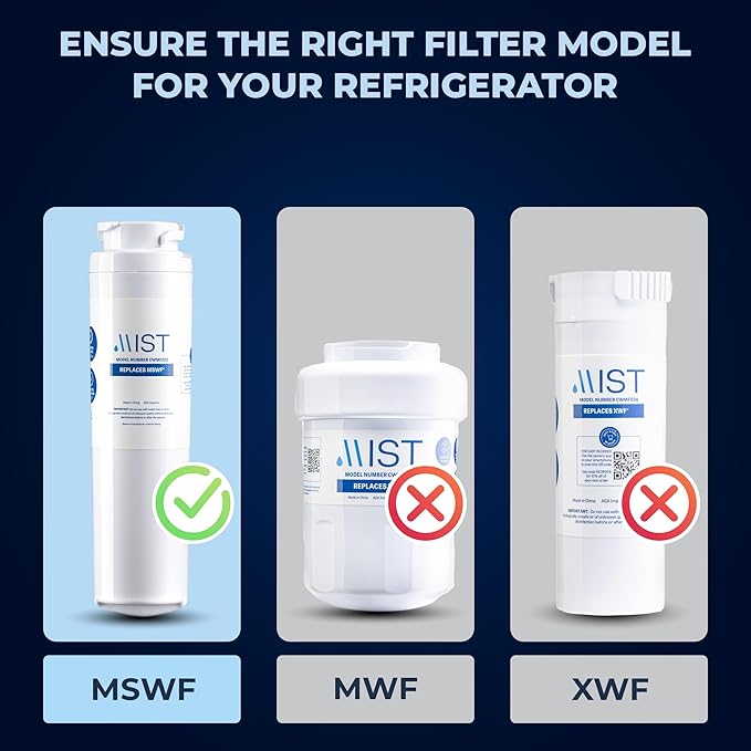 Mist MSWF Water Filter Replacement for GE, Refrigerator Water Filter compatible with 101820A, 101821B, 101821 (2 pack)