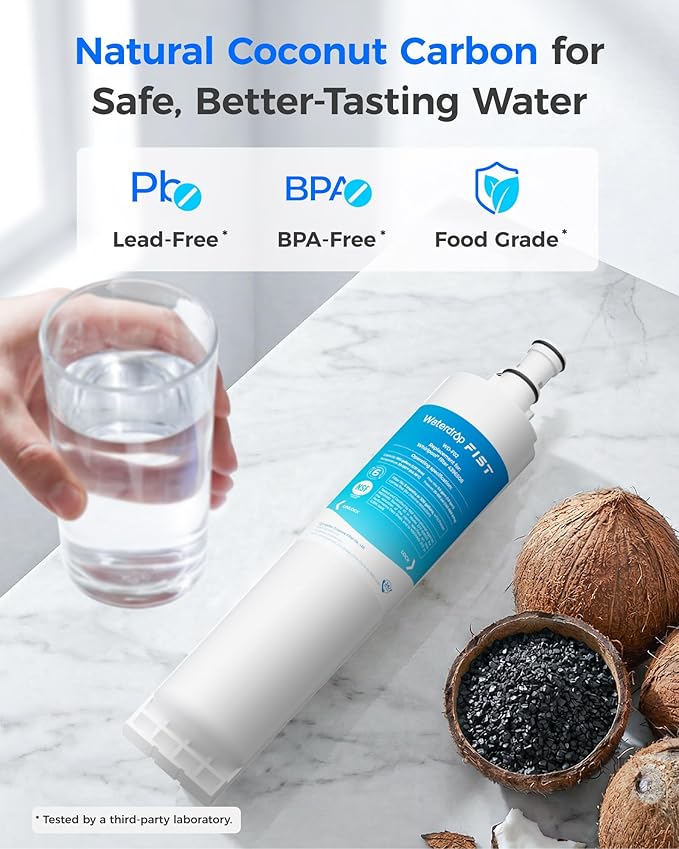 Waterdrop 4396508 Refrigerator Water Filter, Replacement for EveryDrop® Filter 5, EDR5RXD1 Whirlpool® 4396508, 4396510, 4392857, Kenmore® 46-9010, NLC240V, 1 Pack