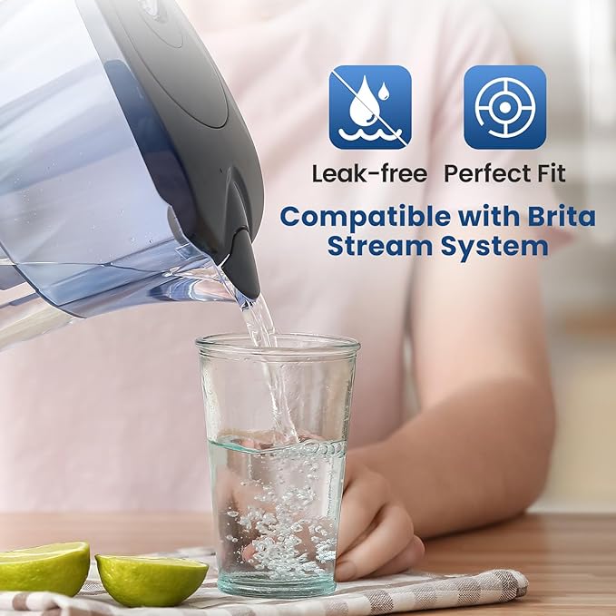 GOLDEN ICEPURE JFC014 Replacement for Brita® Stream Pitcher Water Filter, Brita® OB05 Filter Pitchers and Dispensers 6PACK