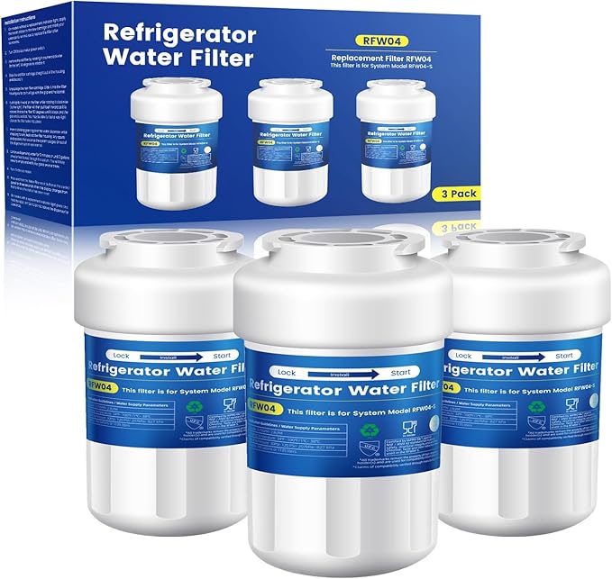 Water Filter Replacement for GE® MWF®, SmartWater® MWFP, MWFINT, MWFA, GWF, HDX FMG-1, 9991, GSE25GSHECSS, WFC1201, GSE25GSHECSS, WFC1201 Water Filter, 3 Pack